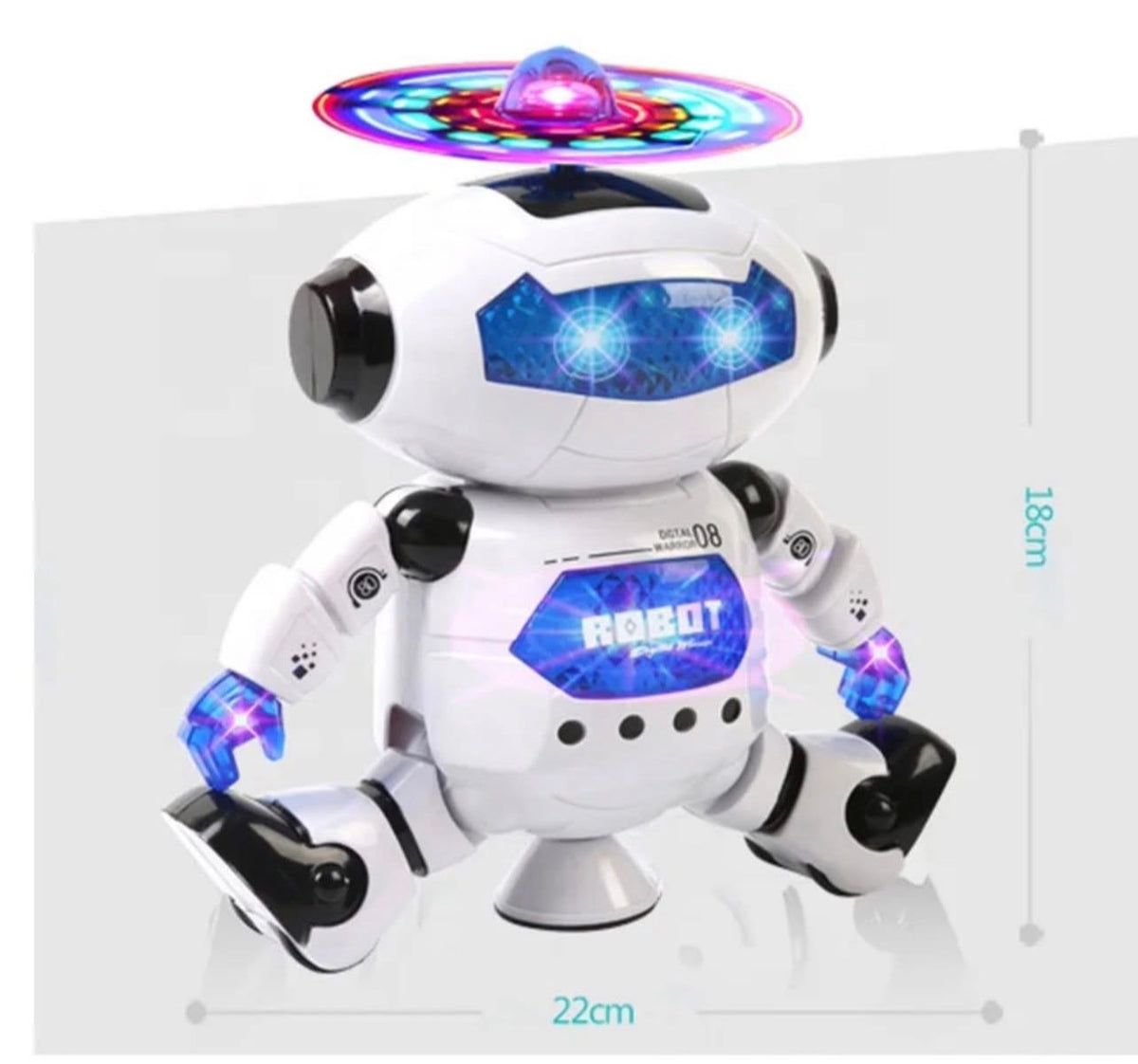 Light-Up Dancing Robot with LED Propeller