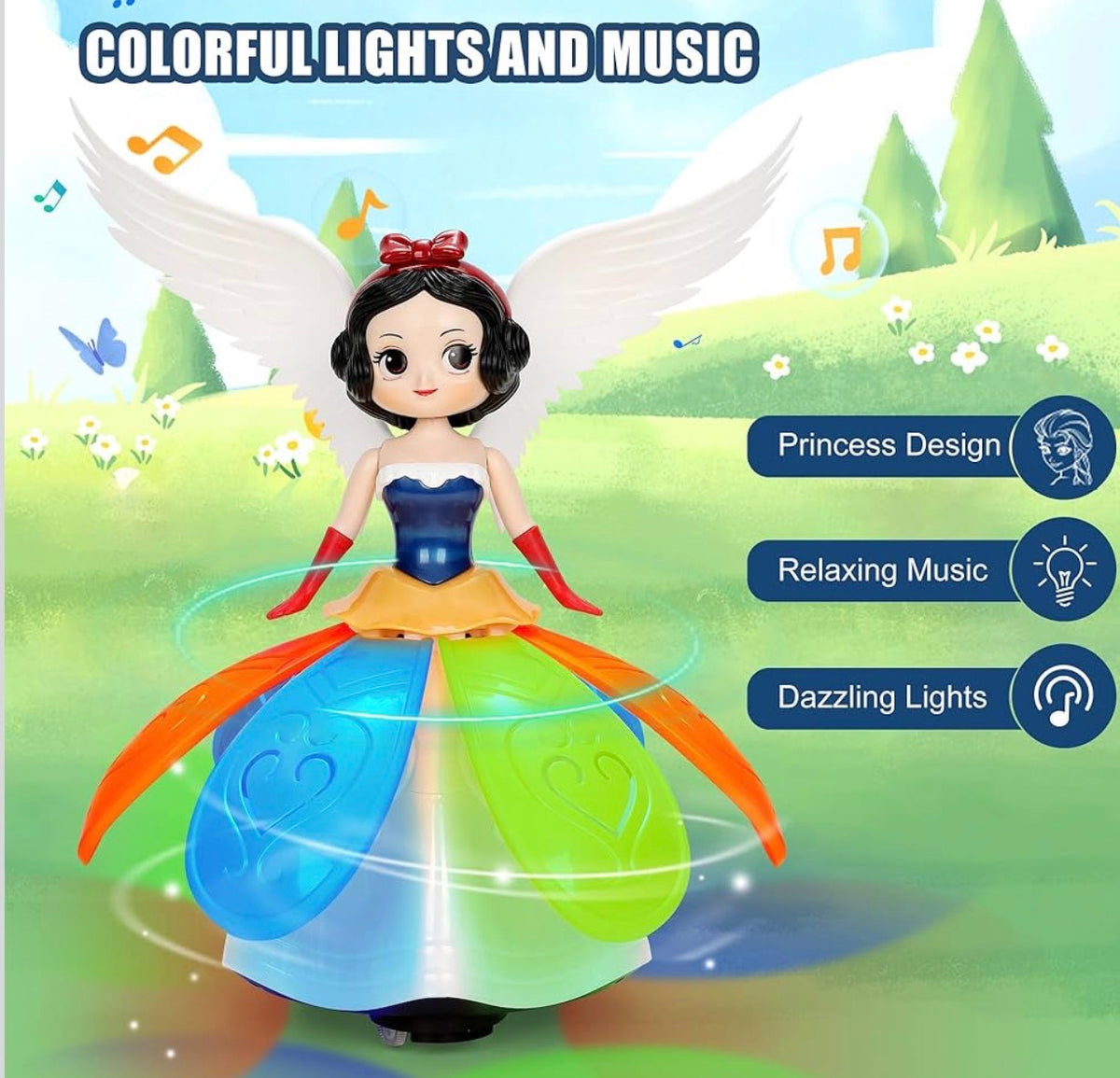 Poupée Princesse Danseuse Lumineuse Musicale - Jouet Magique pour Enfant