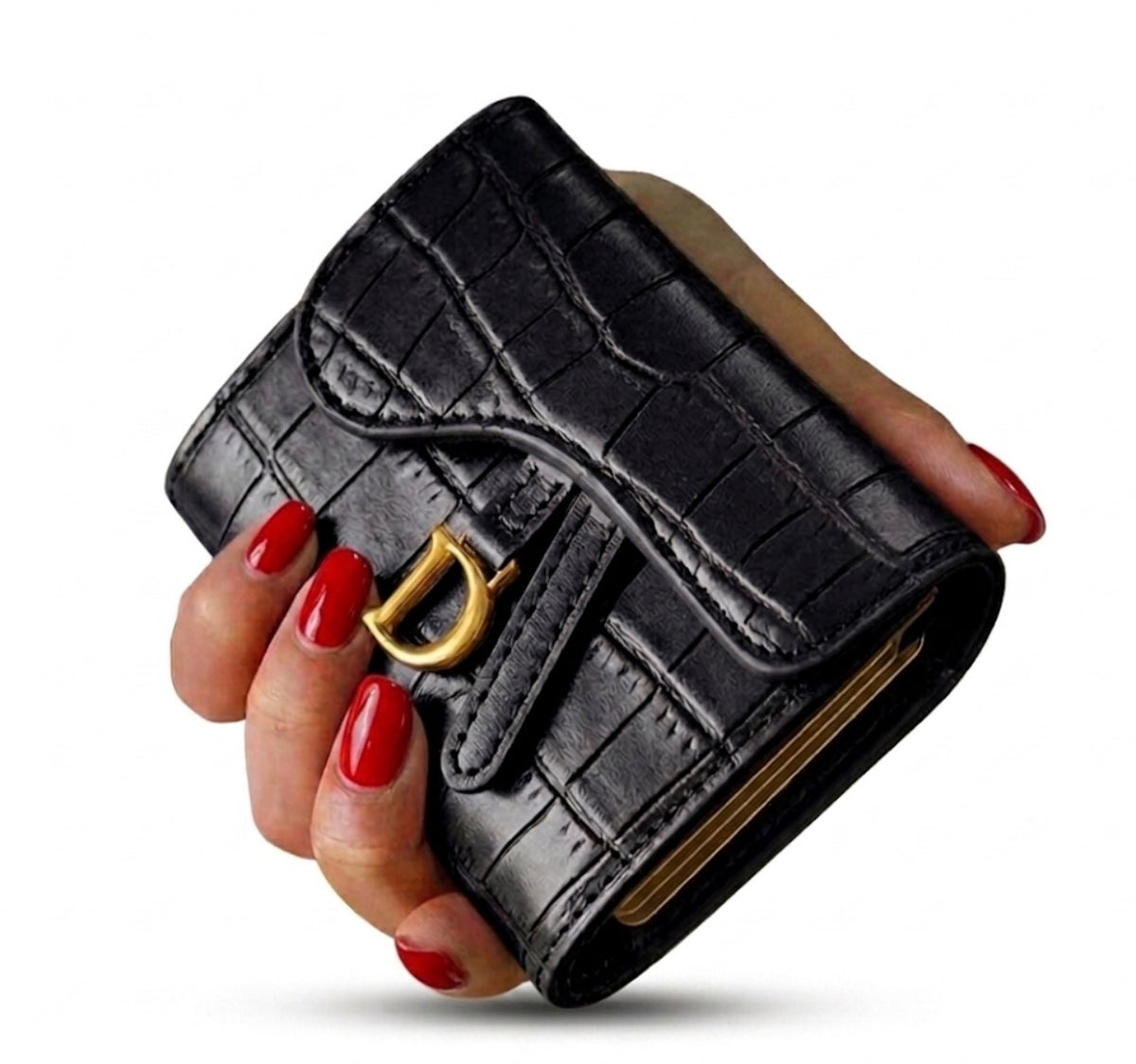 Billetera Compacta Cocodrilo Chic – El Accesorio de Moda Indispensable y Duradero