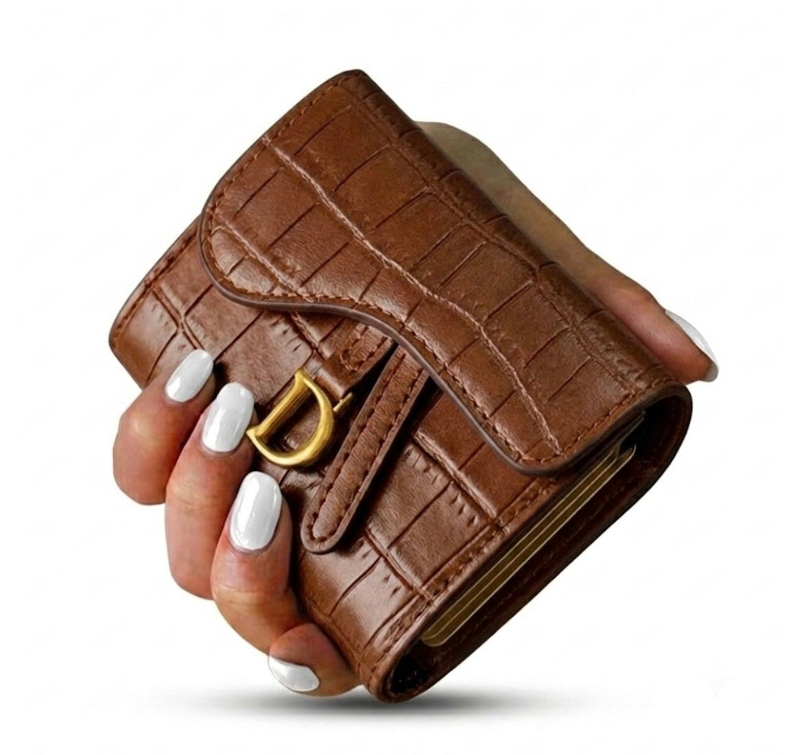 Billetera Compacta Cocodrilo Chic – El Accesorio de Moda Indispensable y Duradero