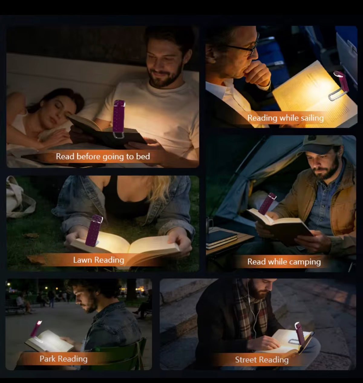Mini Lampe de Lecture LED Nomade – Rechargeable USB, Anti-Reflet & Protection Oculaire | Marque-Page à Clip Pliable pour Livre et Liseuse