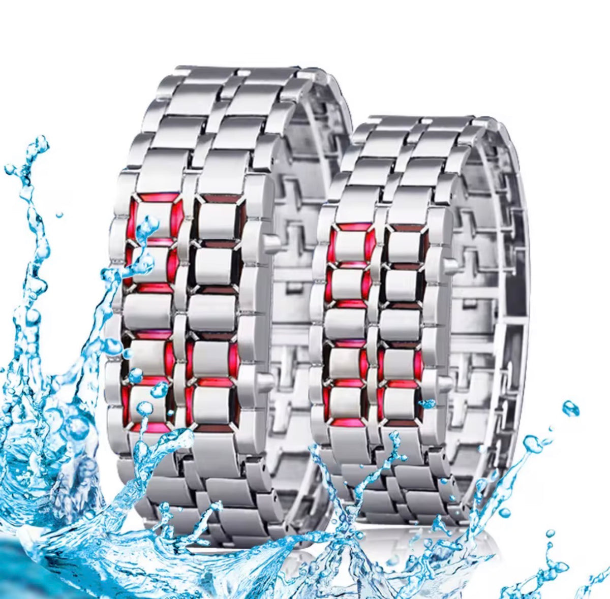 Montres de Couple Numériques 2025 en Acier Inoxydable