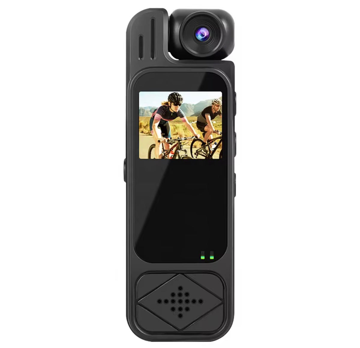 Mini cámara deportiva de acción 2K ultra nítida – Lente giratoria de 180°, visión nocturna infrarroja, conexión wifi y clip de fijación integrado