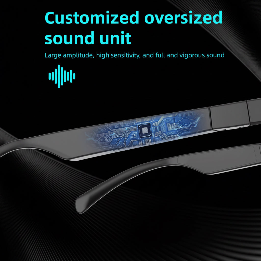 Lunettes Connectées Intelligentes F02 – Audio Hi-Fi à Conduction Aérienne, Verres Photochromiques Anti-UV & Bluetooth 5.4