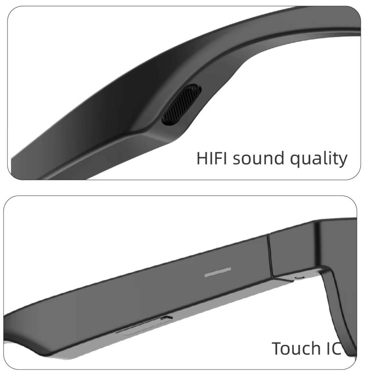 Lunettes Connectées Intelligentes F02 – Audio Hi-Fi à Conduction Aérienne, Verres Photochromiques Anti-UV & Bluetooth 5.4