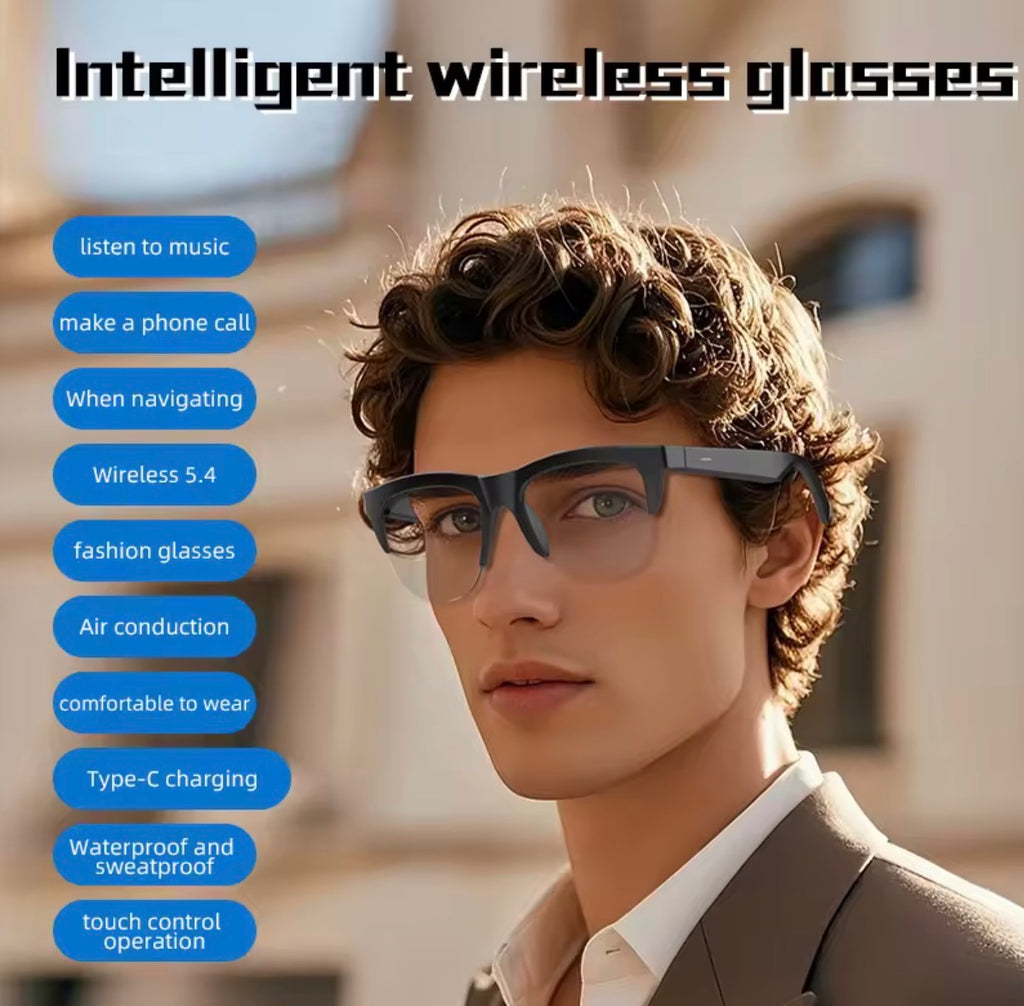 Lunettes Connectées Intelligentes F02 – Audio Hi-Fi à Conduction Aérienne, Verres Photochromiques Anti-UV & Bluetooth 5.4