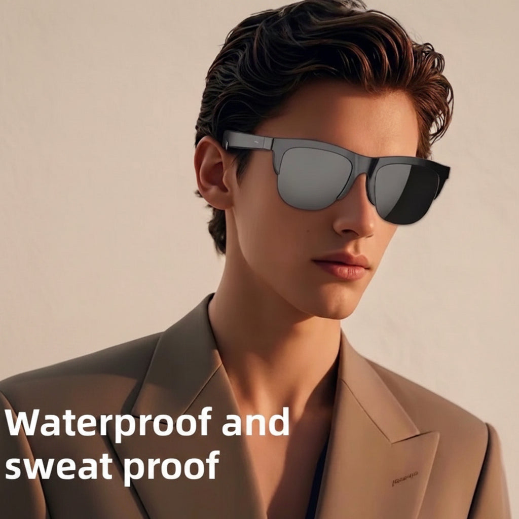 Lunettes Connectées Intelligentes F02 – Audio Hi-Fi à Conduction Aérienne, Verres Photochromiques Anti-UV & Bluetooth 5.4