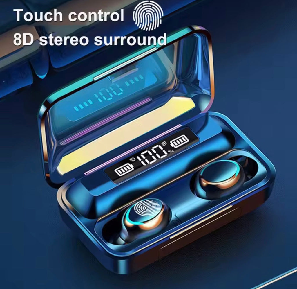 Auriculares Inalámbricos F9-5C TWS – Bluetooth 5.0, Reducción de Ruido 9D, Estuche de Carga de 1200 mAh y Resistencia al Agua IPX7