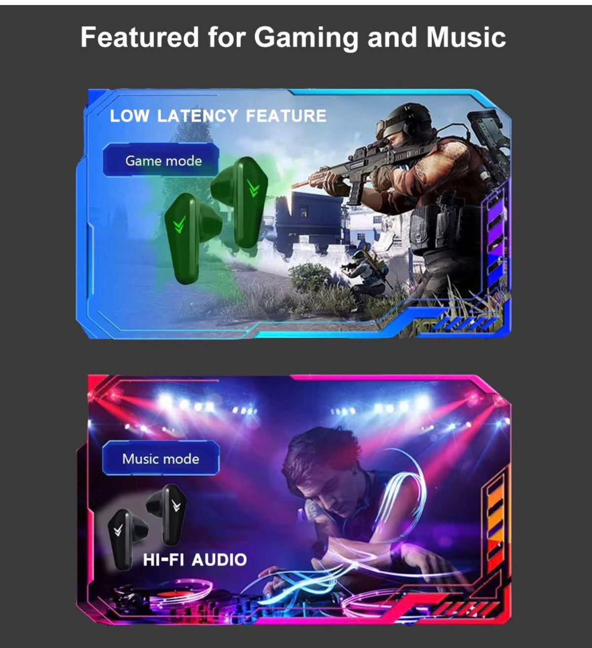 Écouteurs Sans Fil TWS X15 - Bluetooth, Mode Gaming Faible Latence & Boîtier à Affichage LED