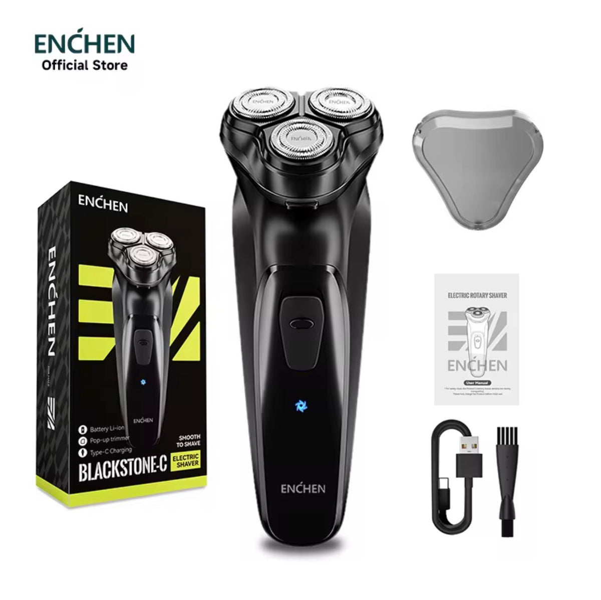 Afeitadora Eléctrica Hombre Alta Precisión – 3 Cabezales Flotantes 3D, Recortadora Retráctil Integrada y Carga Rápida USB Tipo-C