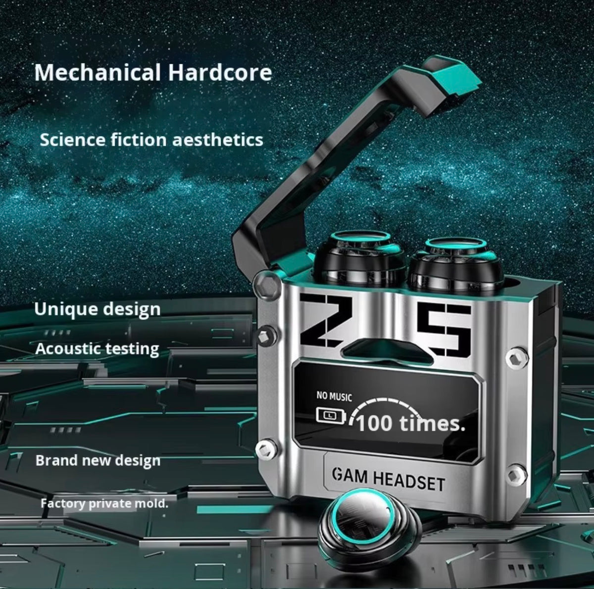 M25 Bluetooth Earbuds – Hi-Fi Stereo Sound, Smart LED Display, and Premium Mechanical Design Case