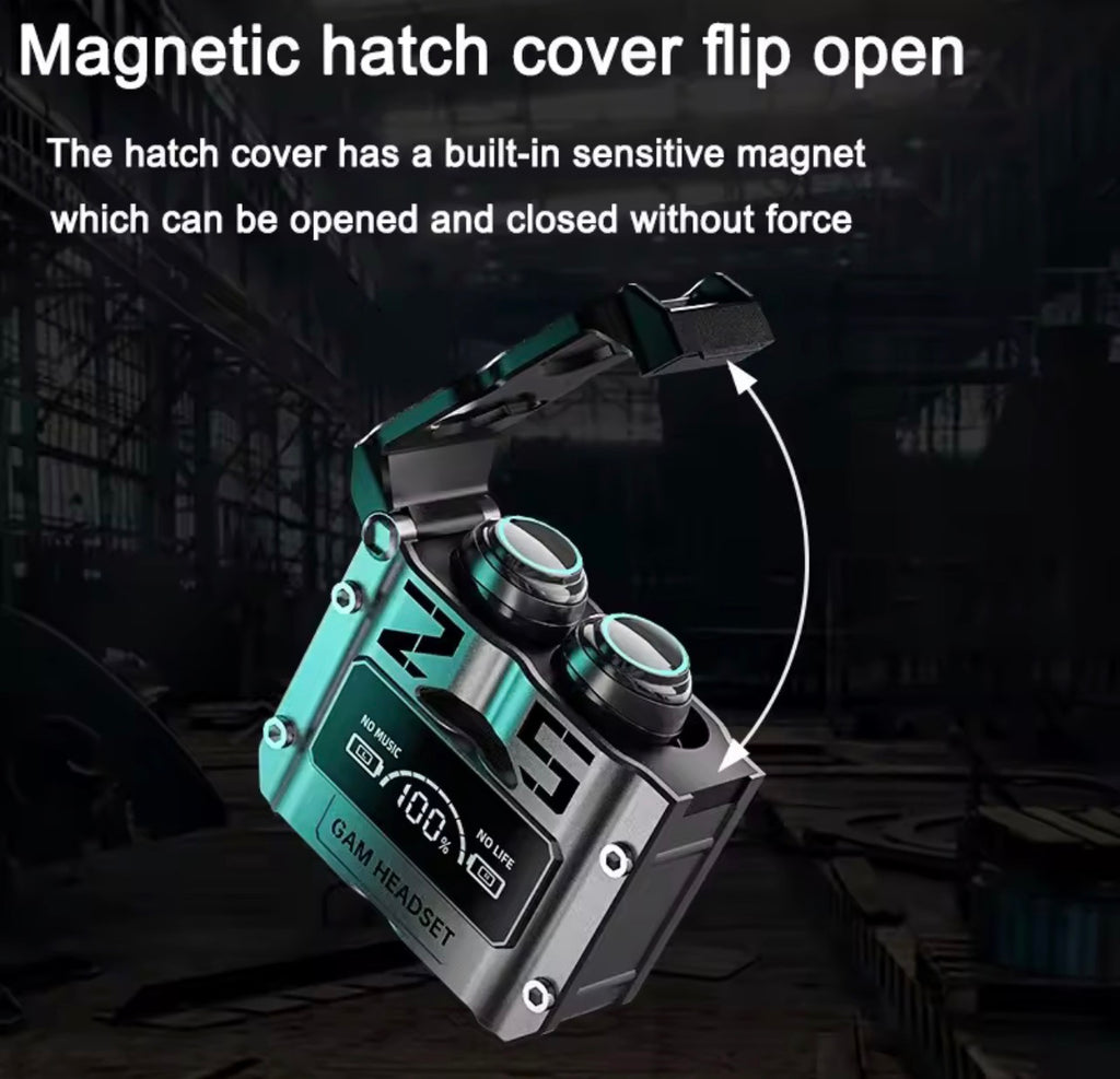 M25 Bluetooth Earbuds – Hi-Fi Stereo Sound, Smart LED Display, and Premium Mechanical Design Case