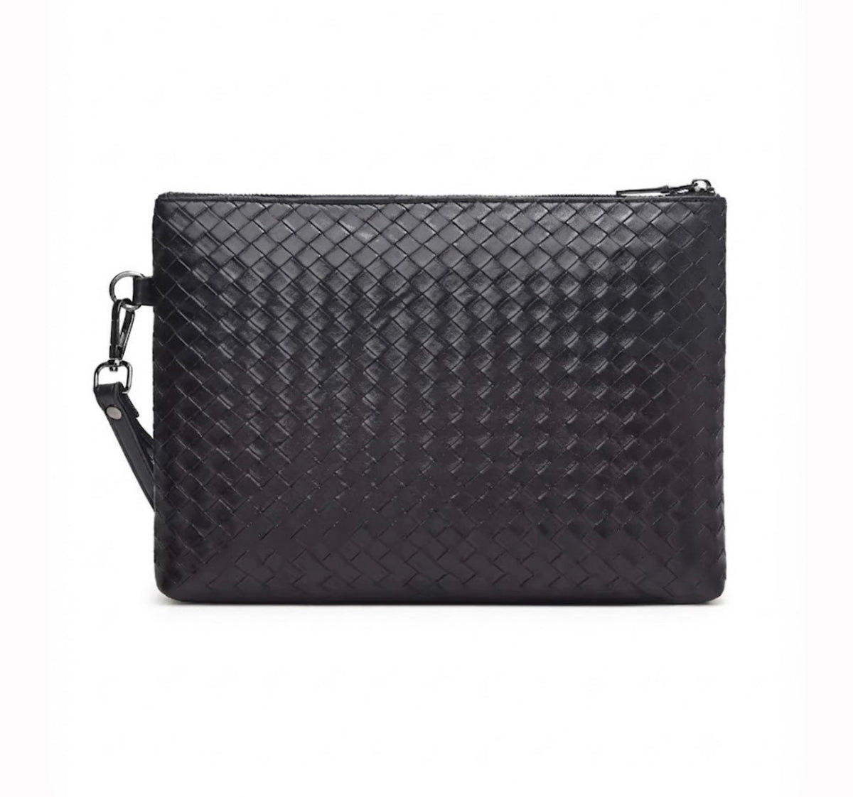 Men's Black Braided Clutch Bag