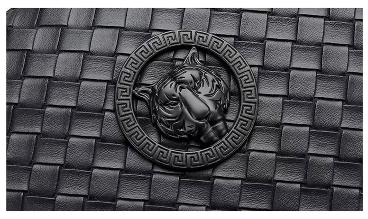 Men's Black Braided Clutch Bag