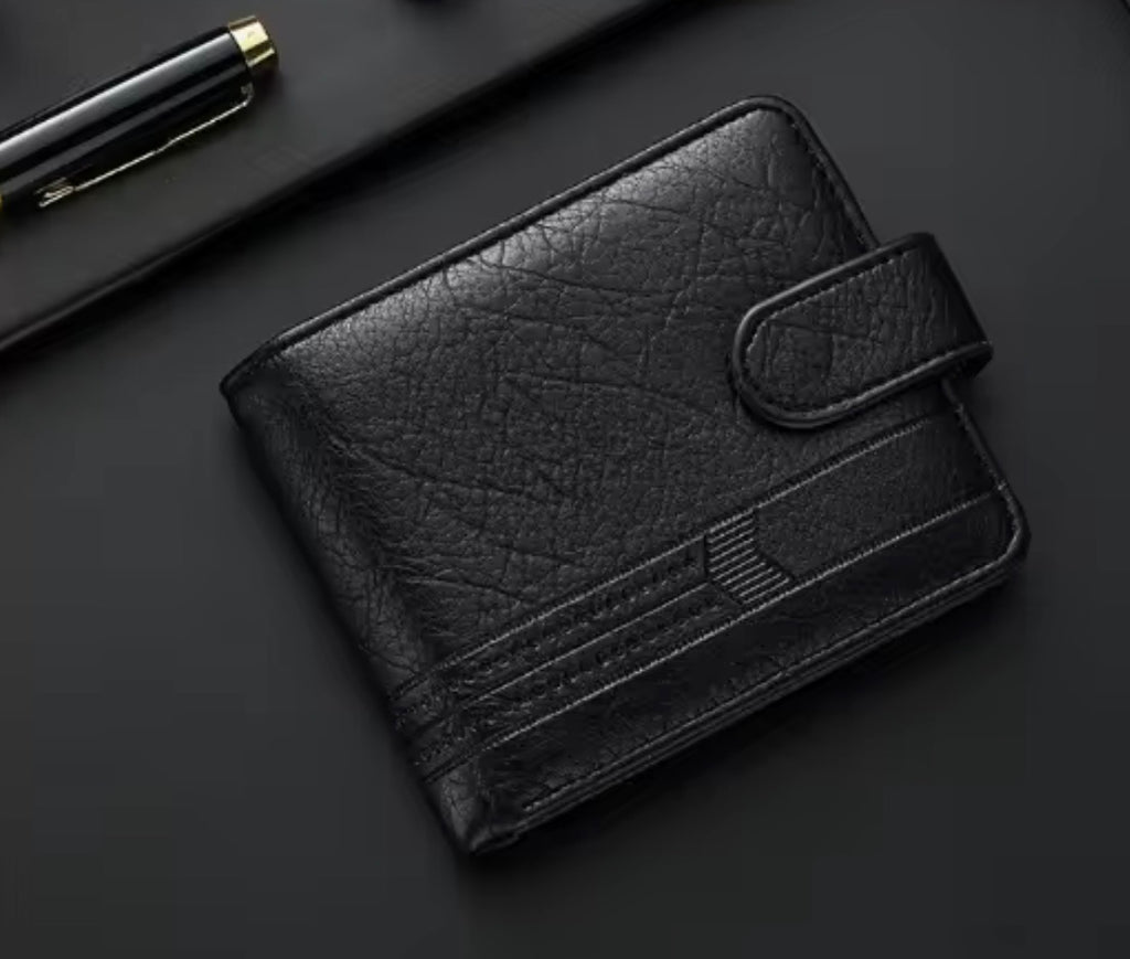 Portefeuille Homme en Cuir PU – Élégance Compacte & Organisation Fonctionnelle
