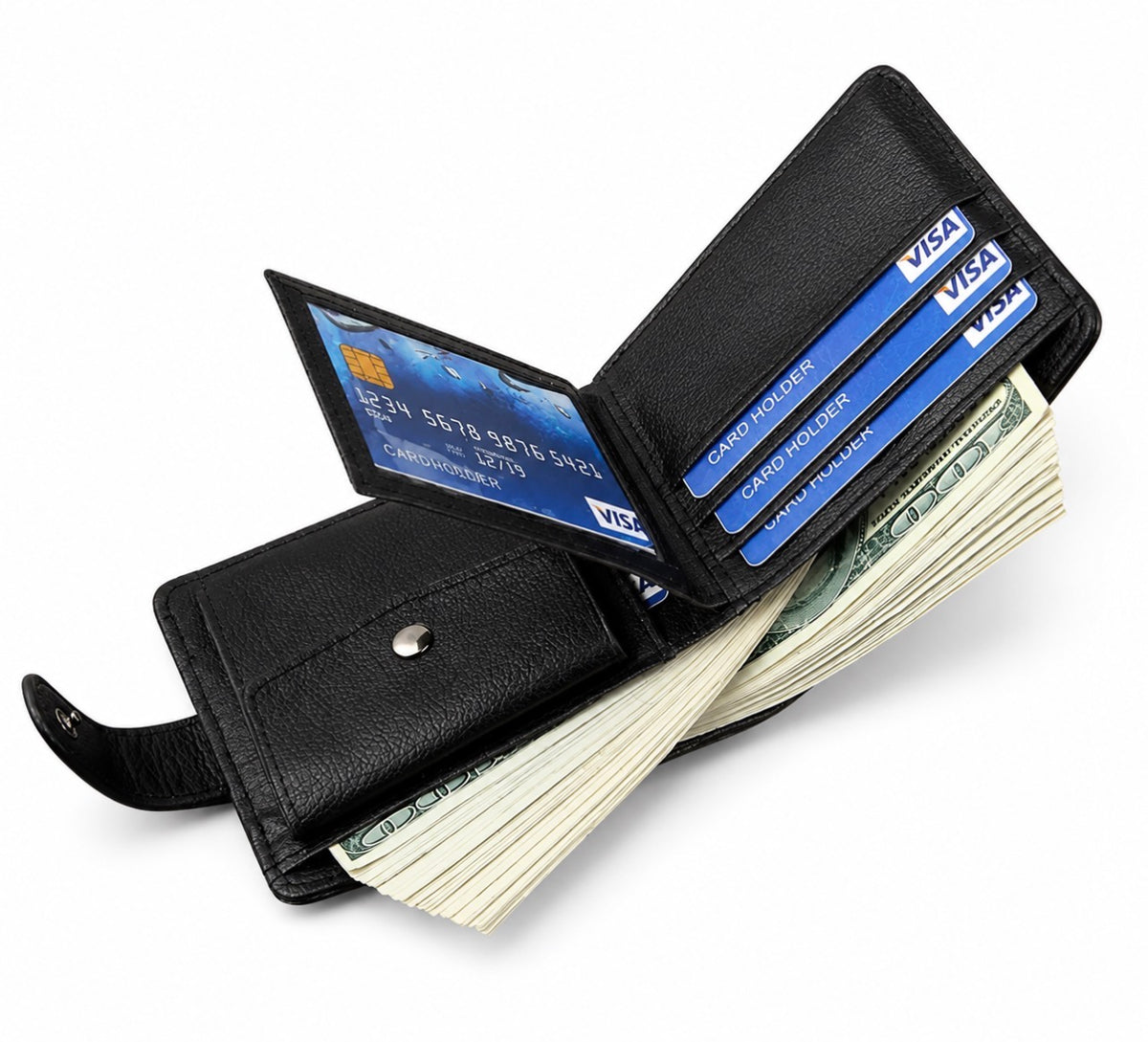 Portefeuille Homme en Cuir PU – Élégance Compacte & Organisation Fonctionnelle