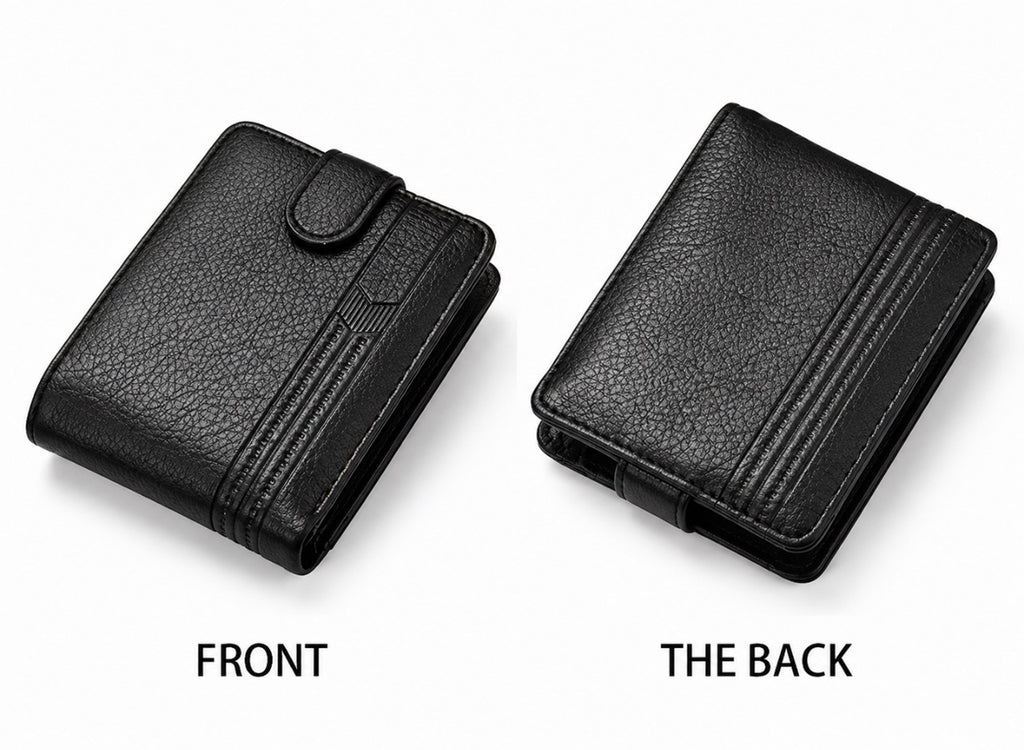 Portefeuille Homme en Cuir PU – Élégance Compacte & Organisation Fonctionnelle