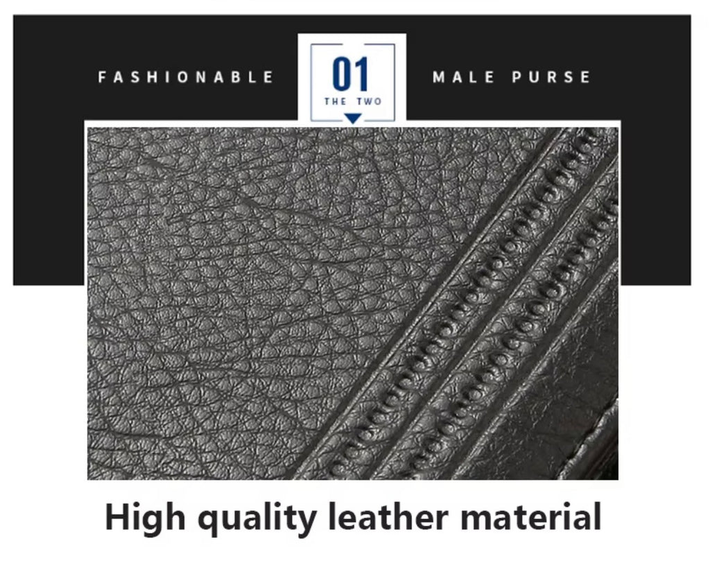 Portefeuille Homme en Cuir PU – Élégance Compacte & Organisation Fonctionnelle