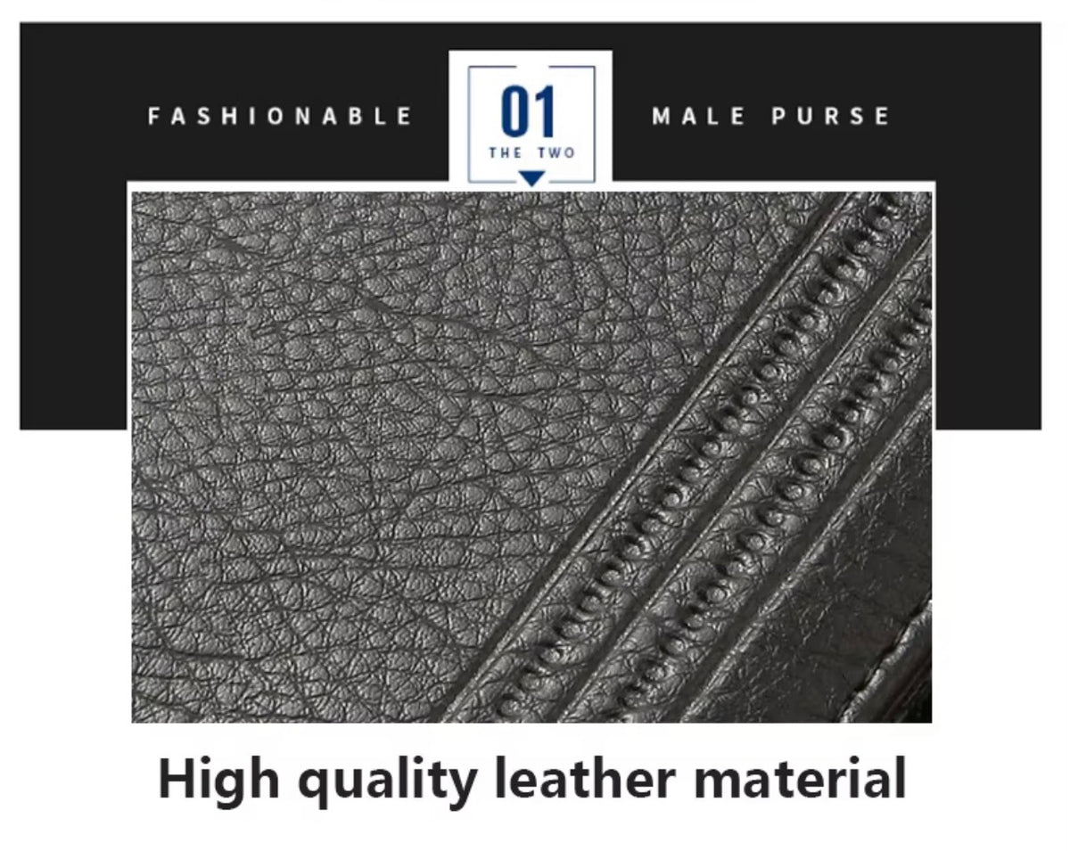 Portefeuille Homme en Cuir PU – Élégance Compacte & Organisation Fonctionnelle