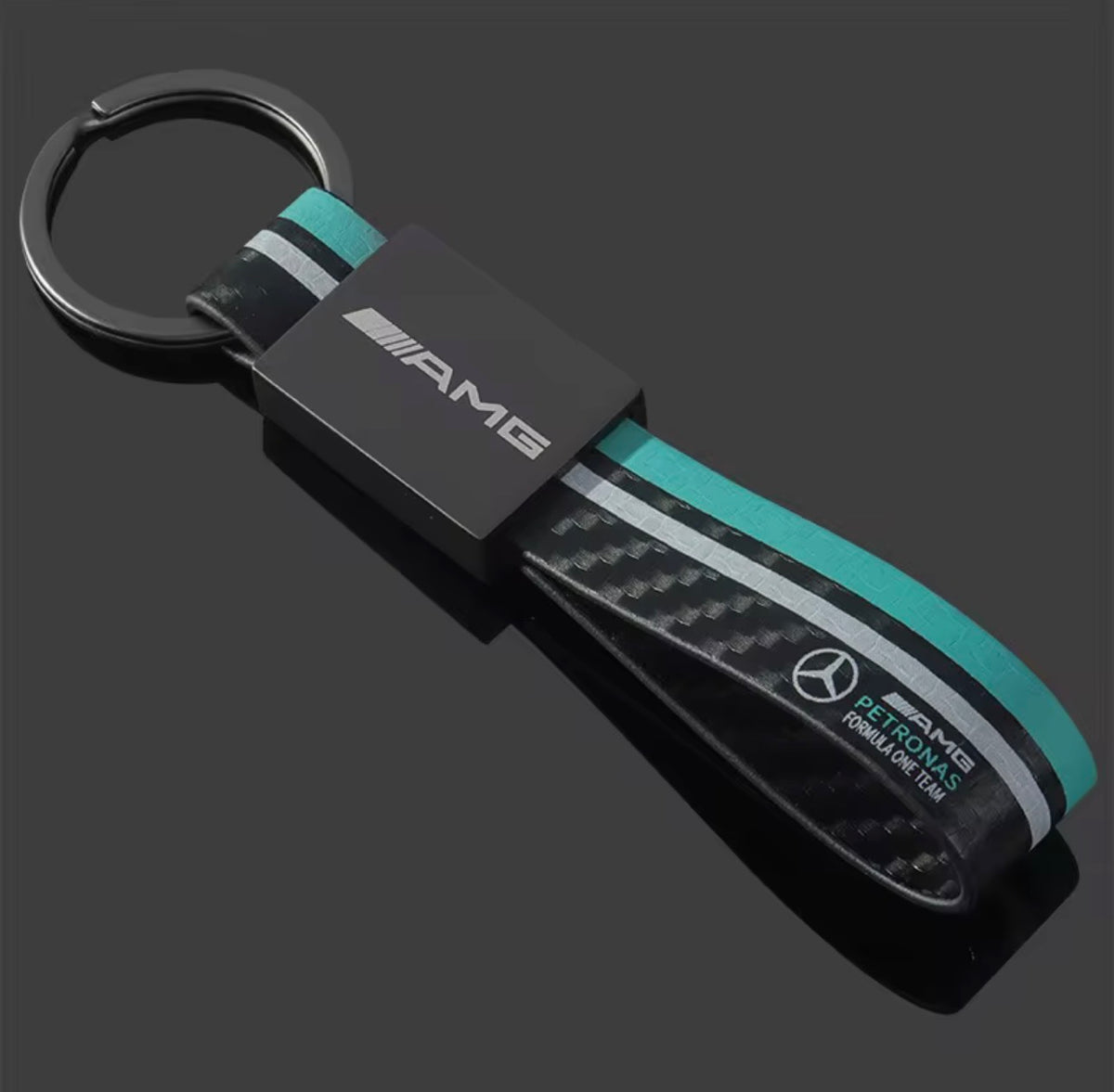 Porte-Clés Premium "Sport Automobile" – Cuir Véritable Motif Carbone & Alliage de Zinc