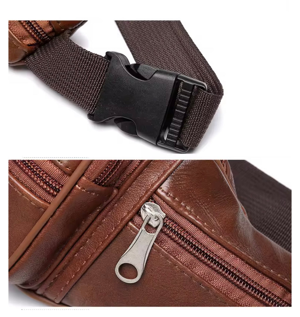 Sac Banane Polyvalent en Cuir PU – Modèle Multi-Poches pour Voyage et Quotidien