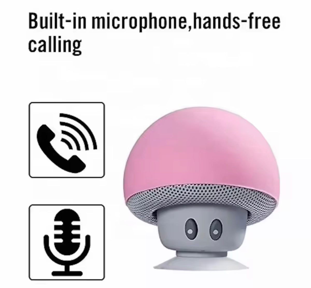 Mini Altavoz Bluetooth Portátil con Diseño de "Champiñón" - Impermeable con Ventosa