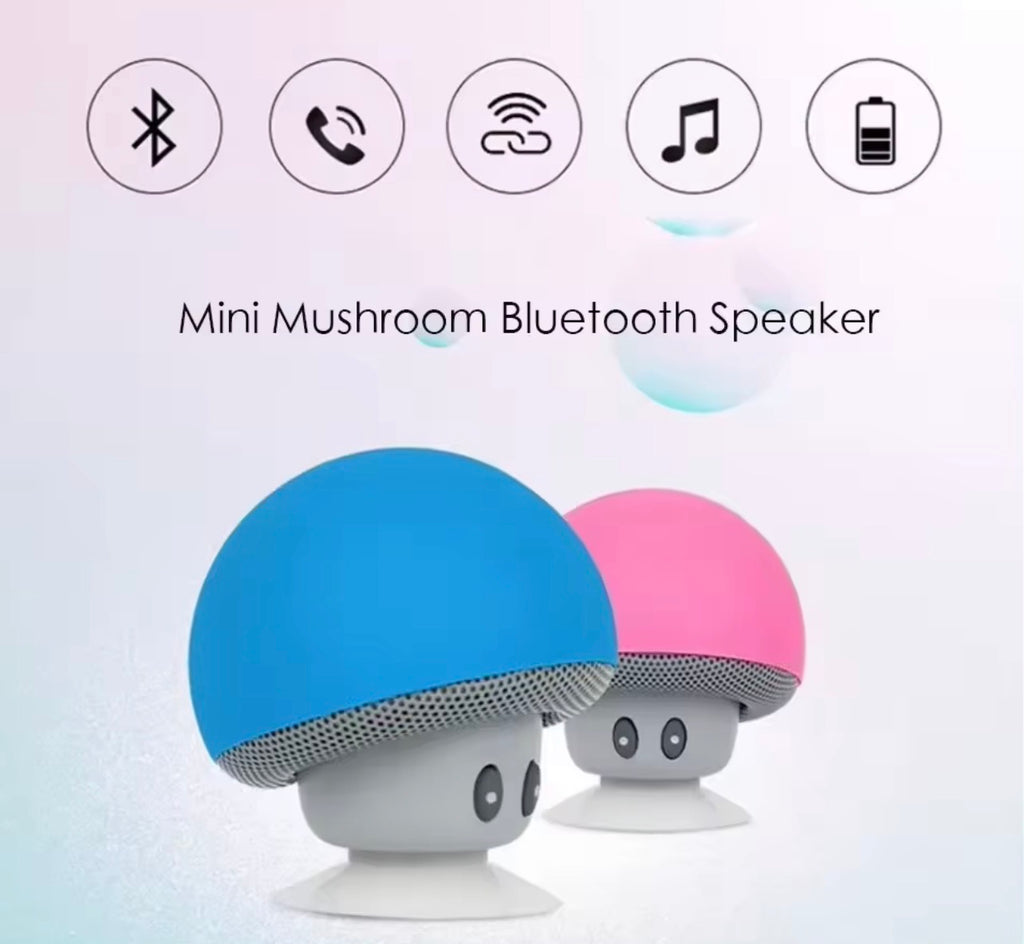 Mini Altavoz Bluetooth Portátil con Diseño de "Champiñón" - Impermeable con Ventosa