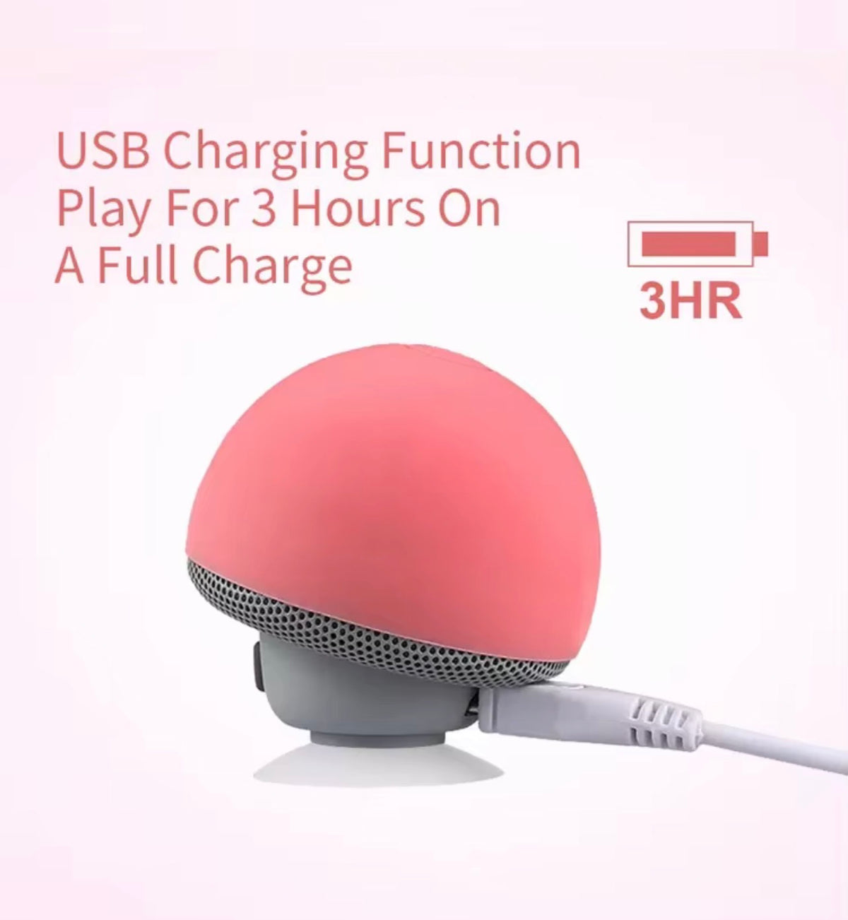 Mini Altavoz Bluetooth Portátil con Diseño de "Champiñón" - Impermeable con Ventosa
