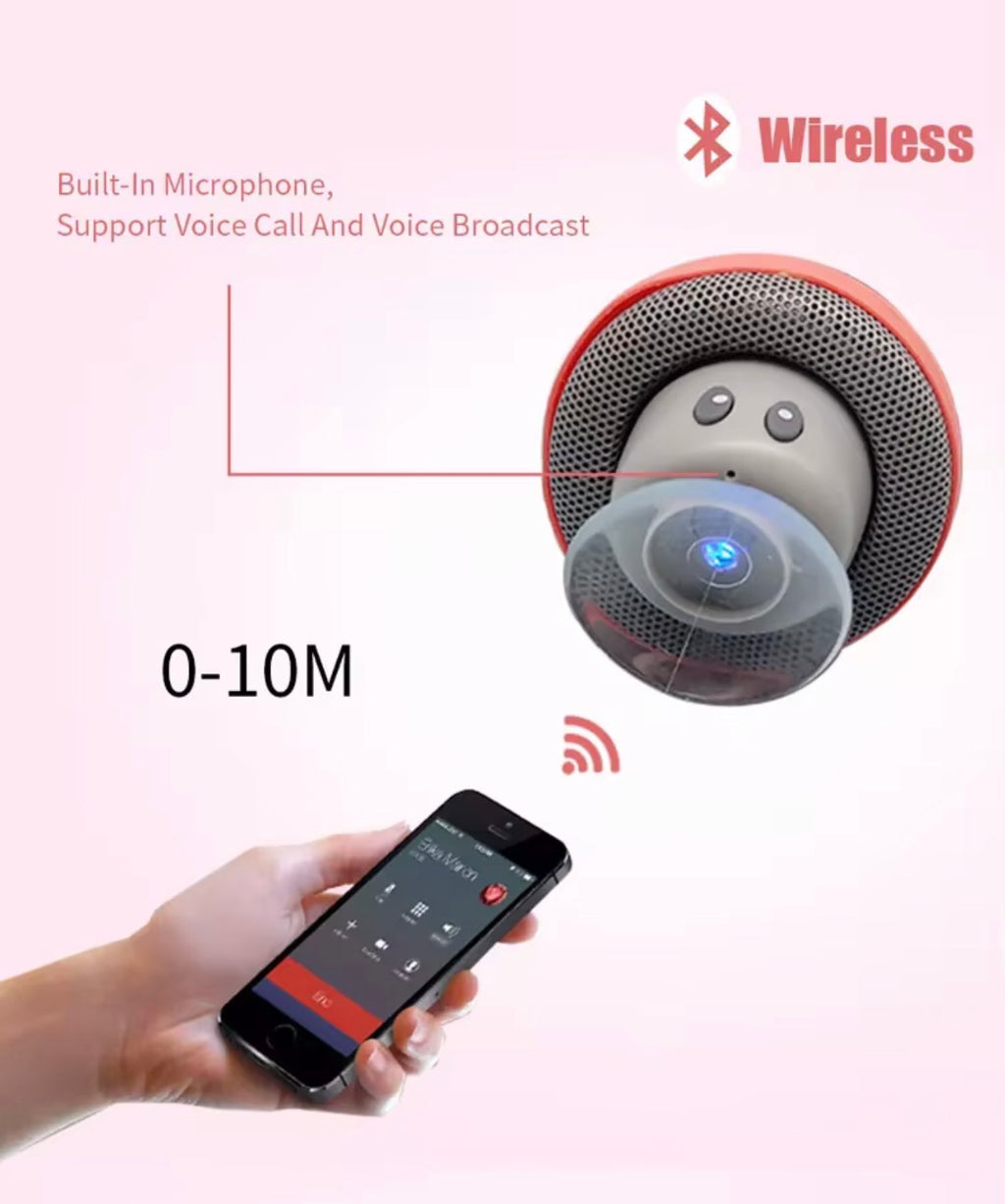 Mini Altavoz Bluetooth Portátil con Diseño de "Champiñón" - Impermeable con Ventosa