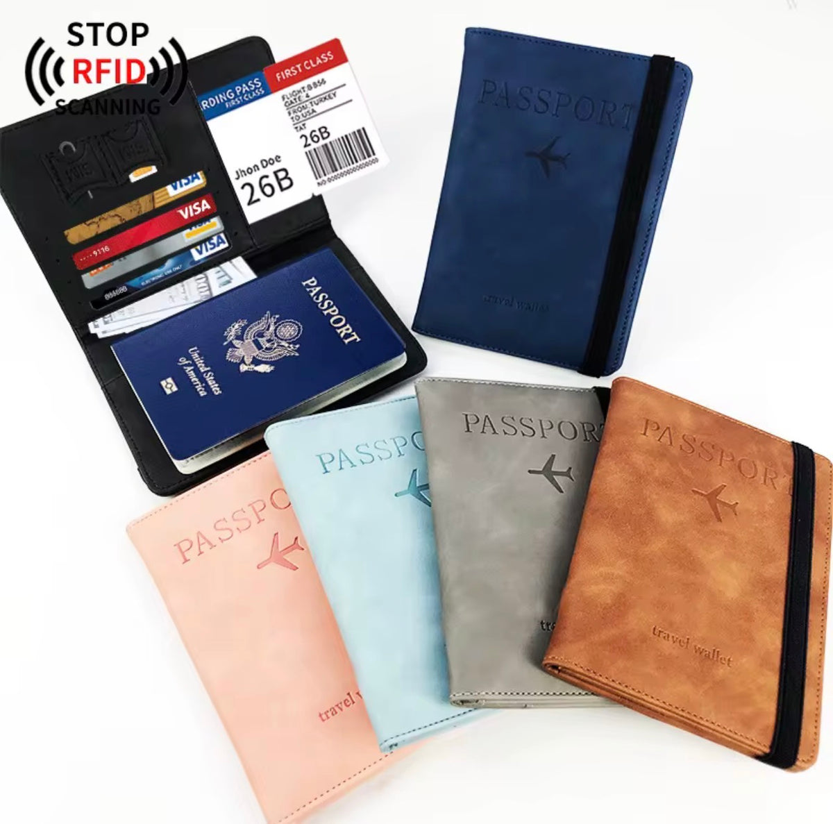 Premium Travel Passport Holder – PU Leather, RFID Protection and Smart Storage Integrated RFID Security