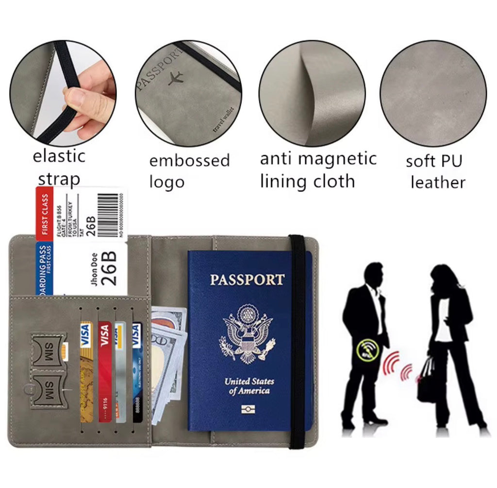 Premium Travel Passport Holder – PU Leather, RFID Protection and Smart Storage Integrated RFID Security
