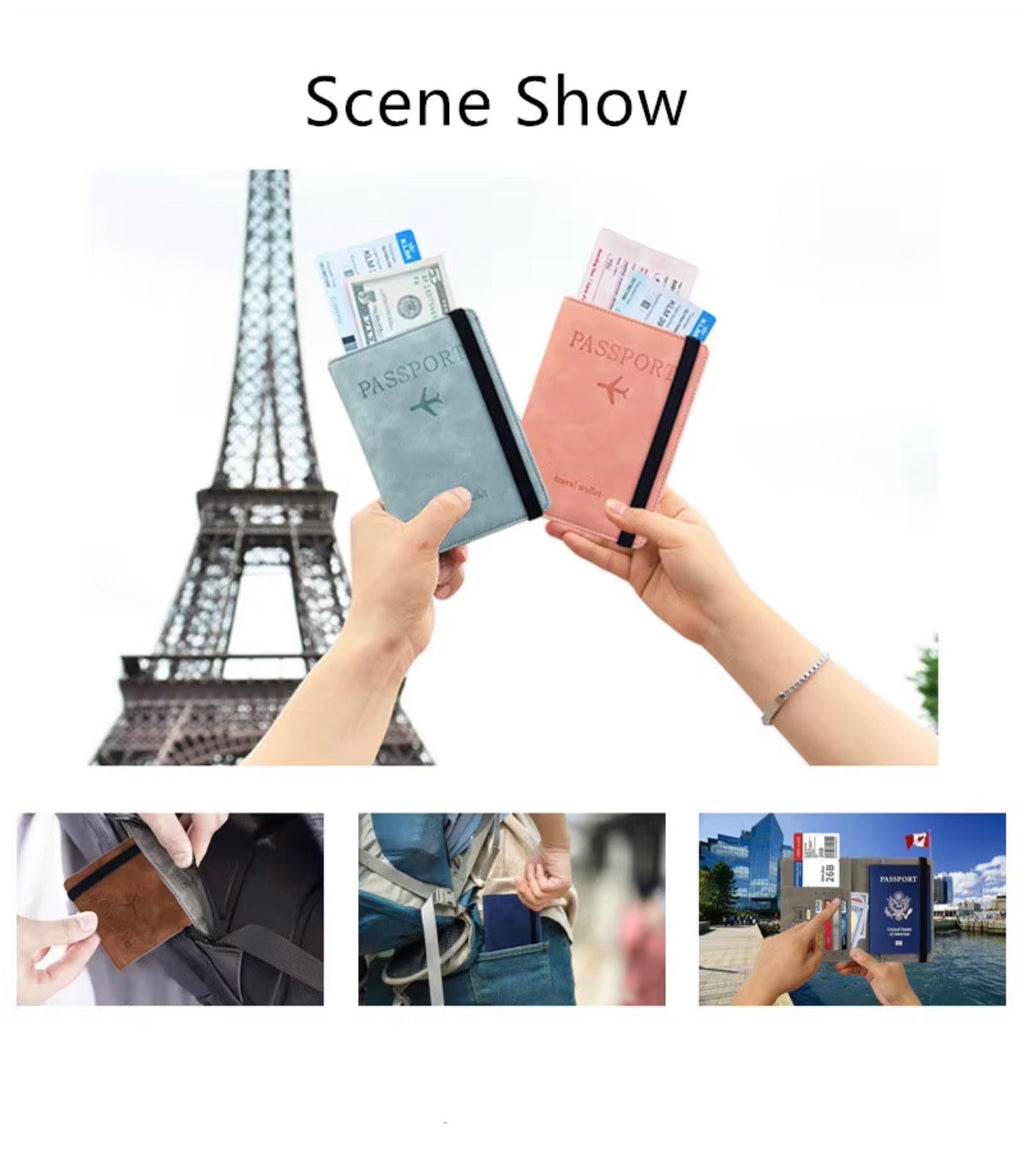 Premium Travel Passport Holder – PU Leather, RFID Protection and Smart Storage Integrated RFID Security