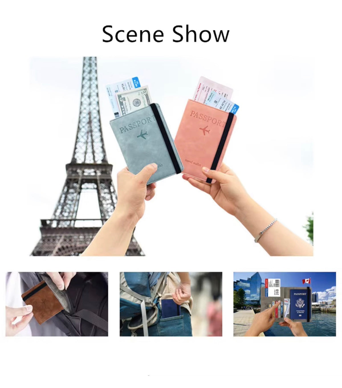 Premium Travel Passport Holder – PU Leather, RFID Protection and Smart Storage Integrated RFID Security