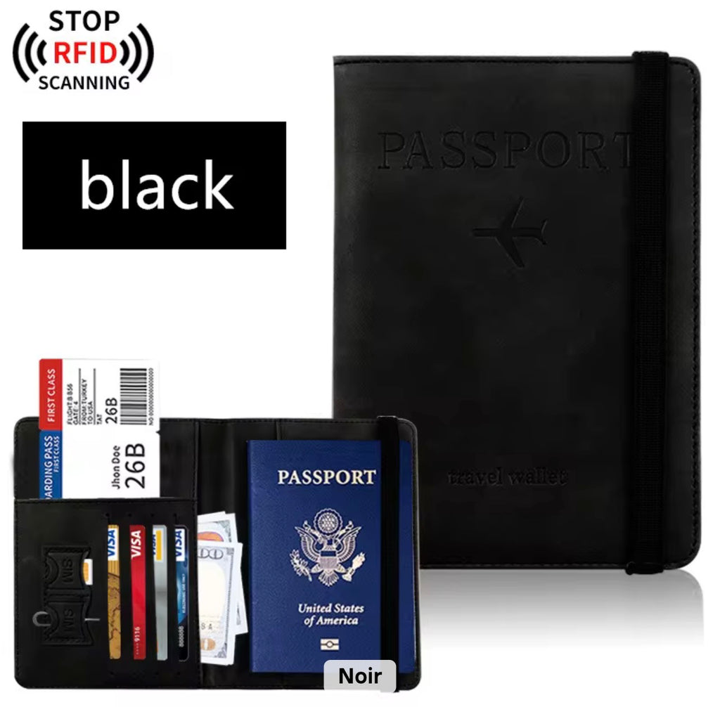 Premium Travel Passport Holder – PU Leather, RFID Protection and Smart Storage Integrated RFID Security