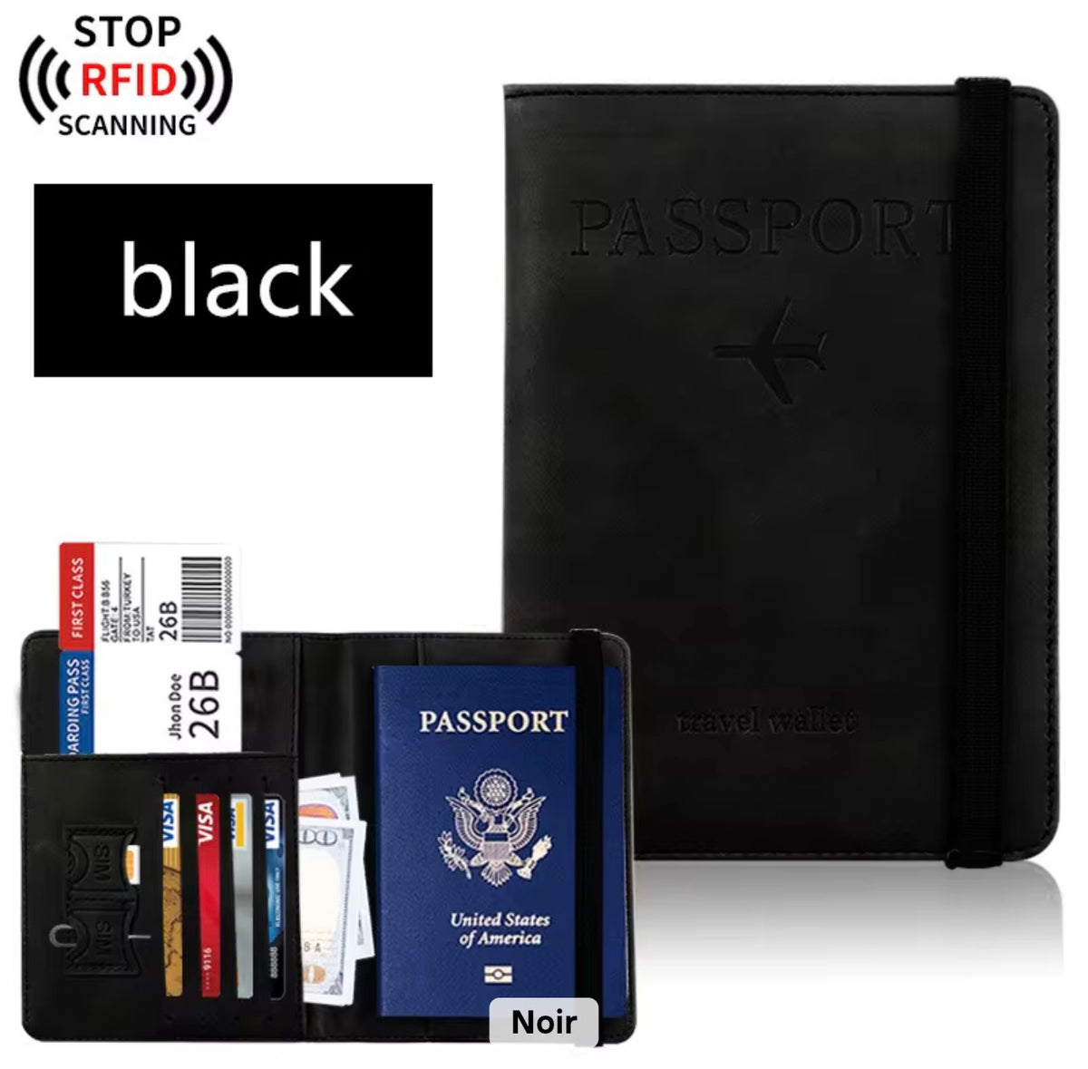 Porte-Passeport de Voyage Premium – Cuir PU, Protection RFID et Rangement Intelligent Sécurité RFID Intégrée