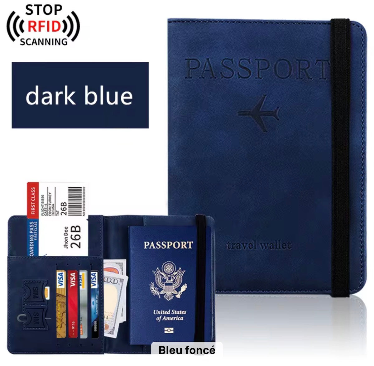 Porte-Passeport de Voyage Premium – Cuir PU, Protection RFID et Rangement Intelligent Sécurité RFID Intégrée