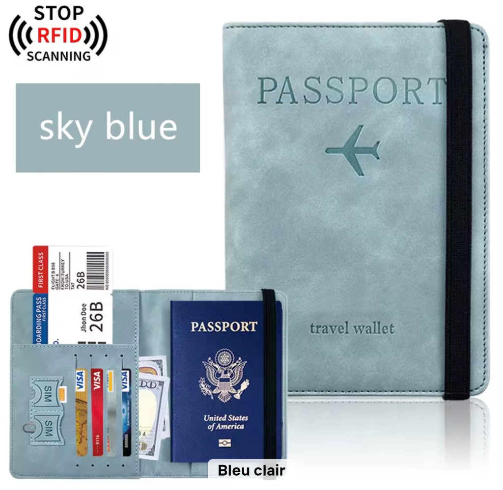 Premium Travel Passport Holder – PU Leather, RFID Protection and Smart Storage Integrated RFID Security