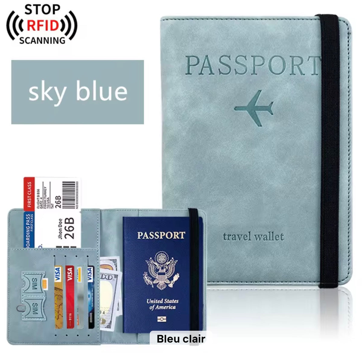 Porte-Passeport de Voyage Premium – Cuir PU, Protection RFID et Rangement Intelligent Sécurité RFID Intégrée