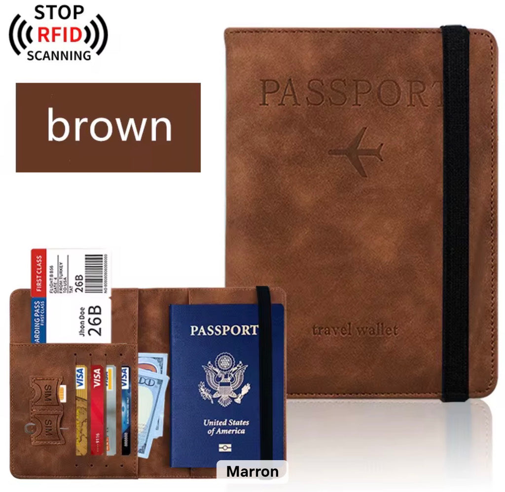 Premium Travel Passport Holder – PU Leather, RFID Protection and Smart Storage Integrated RFID Security