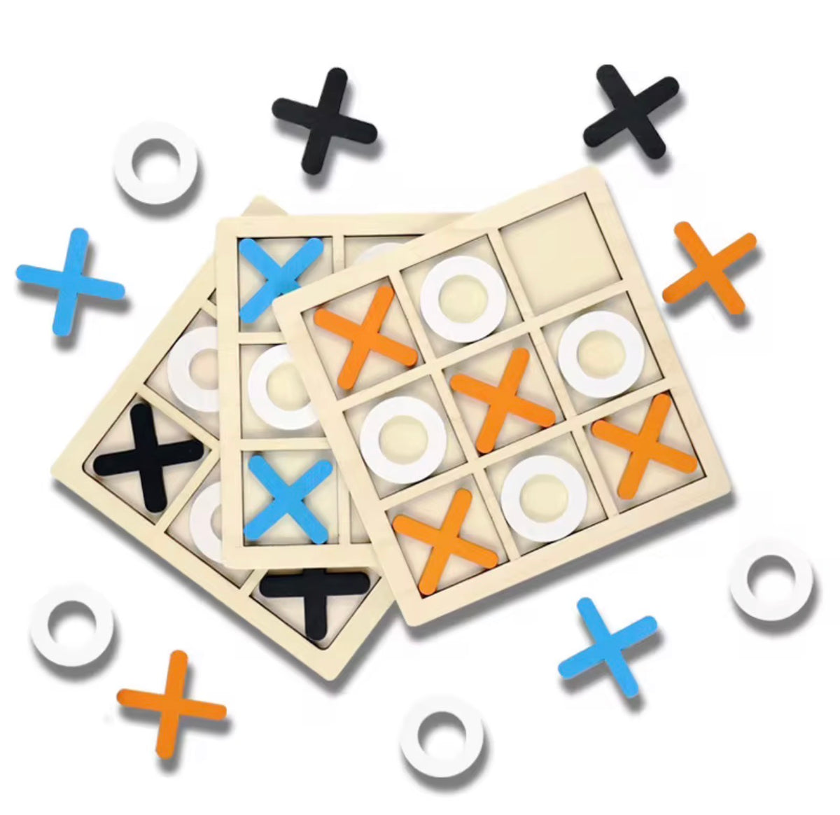 Juego de Tic-Tac-Toe Educativo de Madera 3D - Estrategia y Ecología, Nómada