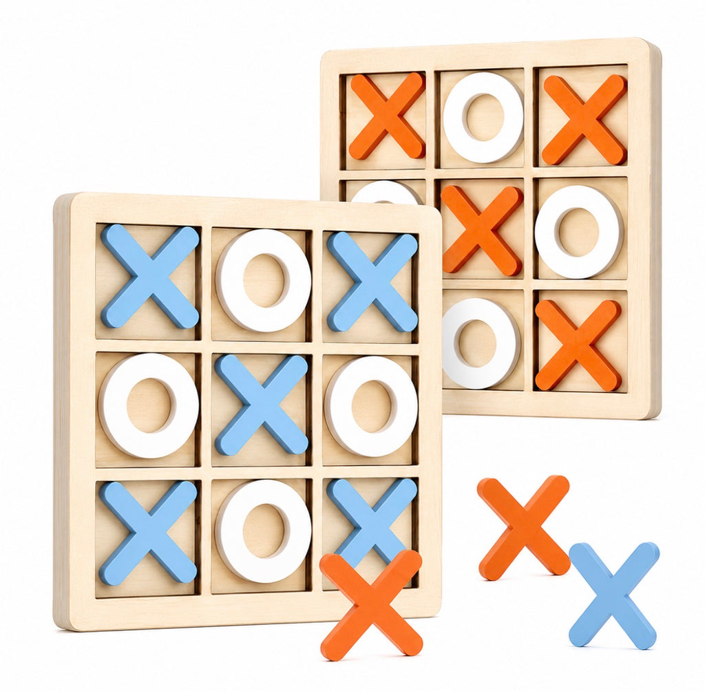 Juego de Tic-Tac-Toe Educativo de Madera 3D - Estrategia y Ecología, Nómada