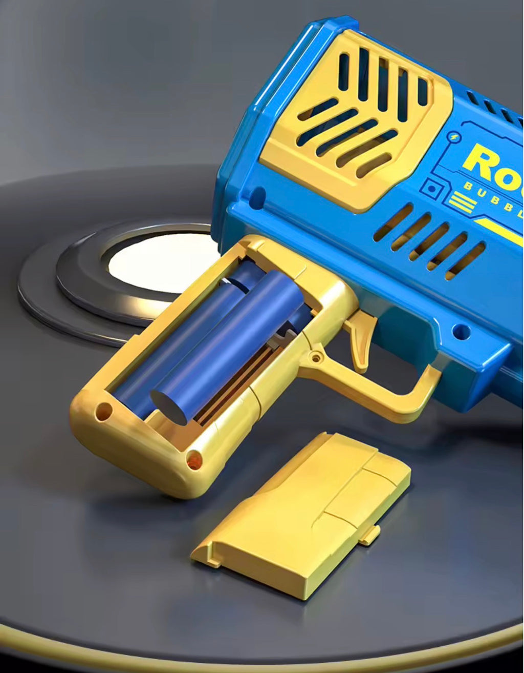 Bazooka de Burbujas de 40 Agujeros con Luz LED – Pistola de Burbujas Mágica para Niños, Juguete de Exterior y Ventilador de Verano (Más de 5000 Burbujas por Minuto)