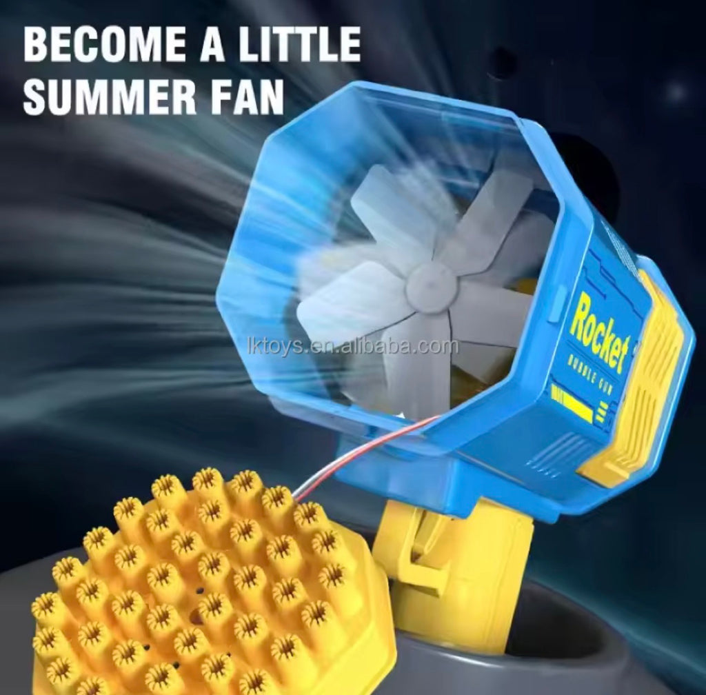 Bazooka de Burbujas de 40 Agujeros con Luz LED – Pistola de Burbujas Mágica para Niños, Juguete de Exterior y Ventilador de Verano (Más de 5000 Burbujas por Minuto)
