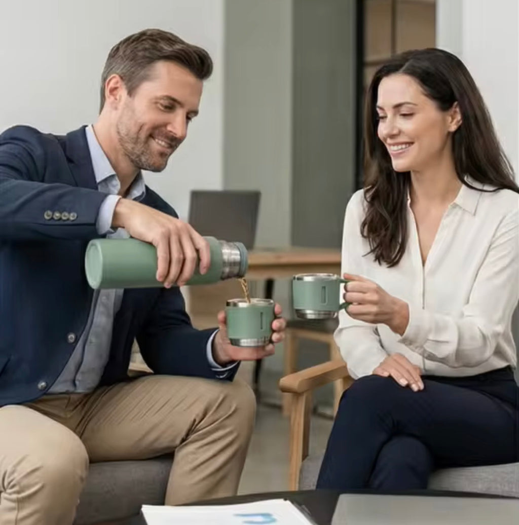 Set de Regalo Botella Térmica y Tazas 500 ml – Acero Inoxidable 304, Resistente a la Corrosión
