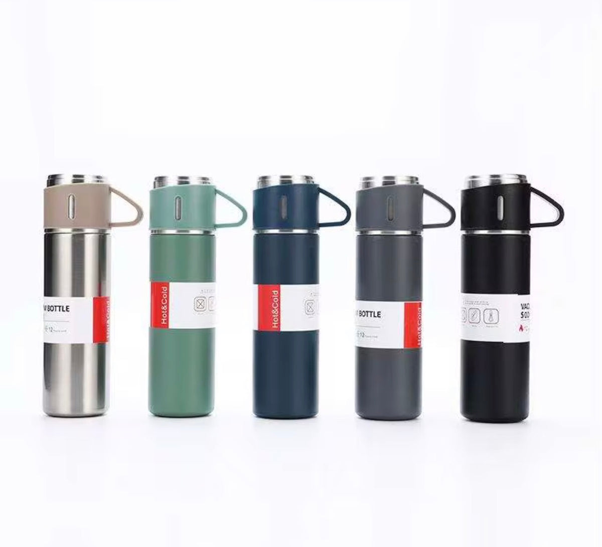 Set de Regalo Botella Térmica y Tazas 500 ml – Acero Inoxidable 304, Resistente a la Corrosión