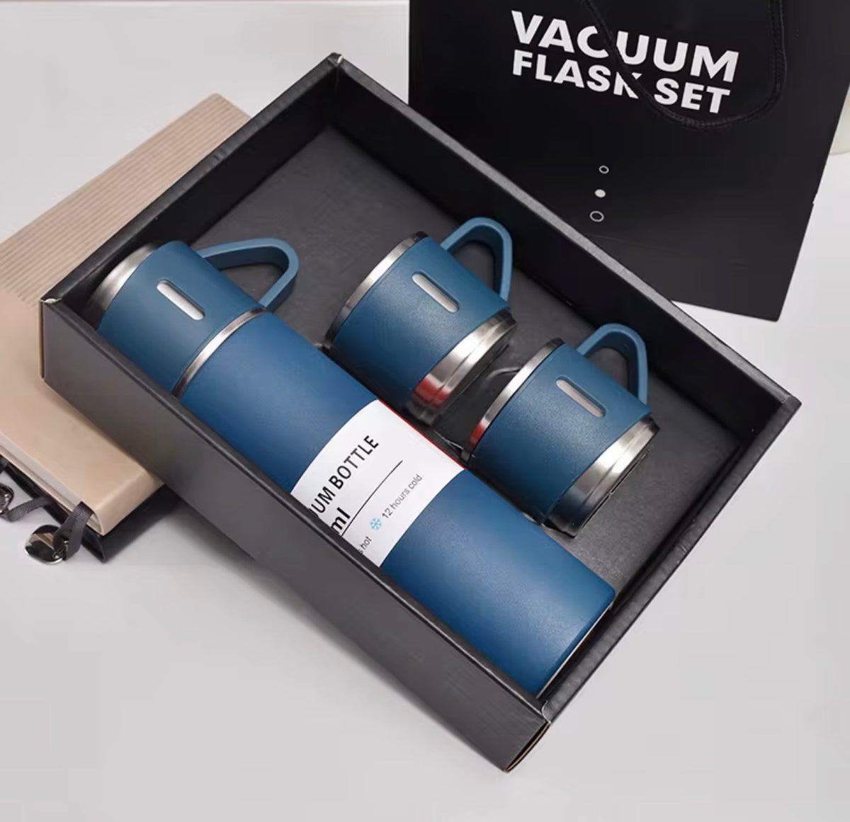Set de Regalo Botella Térmica y Tazas 500 ml – Acero Inoxidable 304, Resistente a la Corrosión
