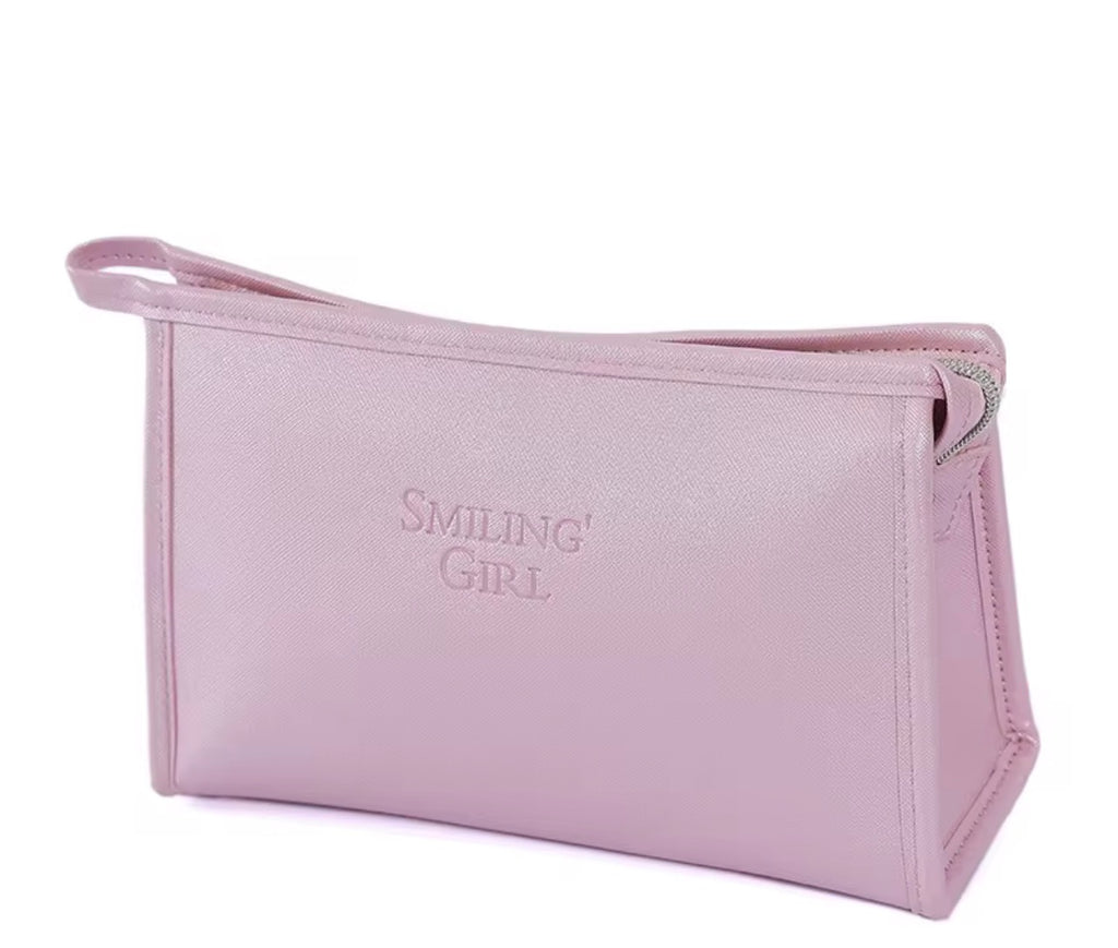 Neceser de Maquillaje "Smiling Girl" de Piel Sintética – Estuche Cosmético Moderno, Organizador de Viaje Elegante y Práctico