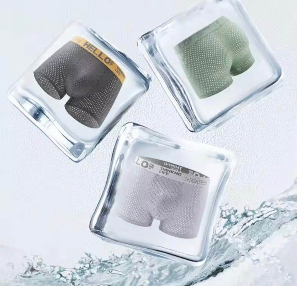 Lot de 3 Boxers Homme "Ice-fresh" – Confort Sportif & Fraîcheur Absolue (Taille M)