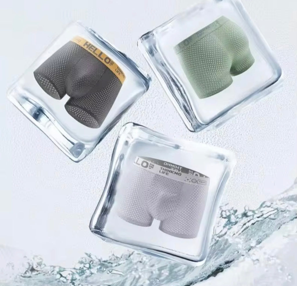 Lot de 3 Boxers Homme "Ice-fresh" – Confort Sportif & Fraîcheur Absolue (Taille M)