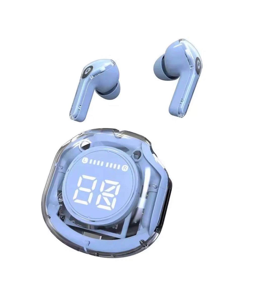 E45 Wireless Earbuds: Translucent Design, Immersive Sound & Smart LED Display